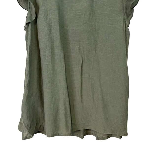 Nanette Lepore Flutter Sleeve Feminine Mock Frilly Neckline Blouse Size S - Picture 8 of 10